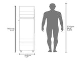 Armoire 63"H, with 3 Shelves, 1 Mirror, and 4 Wheels, White B097P250842