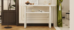 ZUN TREXM Elegant Minimalist Console Table with Rounded Edges and Sturdy Shelf Design for Entryway, N715P195554E