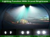 3-in-1 Camping Fan with LED Lantern, Portable Hanging Tent Fan 3 Speed Wind, Timer Function & Power 50029863