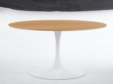 42.1"OAK COLOR TOP Tulip Table Mid-century Dining Table for 4-6 people With Round Mdf Table Top, W234P370301