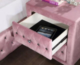 Beautiful Pink Color 1pc Nightstand Bedroom Furniture Bedside Table Crystal-like Acrylic Knob B011P218332