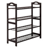 Concise 12-Batten 4 Tiers Bamboo Shoe Rack Coffee 55358061