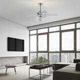 ZUN 52" Dual Wood 5-Blade Crystal Ceiling Fan with Remote W1592P154303