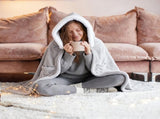 8-Zone Wearable Heated Blanket - 3 Adjustable Heat Levels, 59x31in Soft Flannel, USB-Powered 86906046