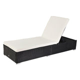 ZUN Outdoor Leisure Rattan Furniture Pool Bed / Chaise -Black 13432209