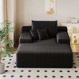 Modern Sofa bed lounger for moviebonus room,No Assembly Required,Black W2824P301533