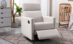 ZUN Modern Upholstered Rocker Nursery Chair Plush Seating Glider Swivel Recliner Chair, Tan PP297876AAT