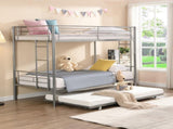 METAL BUNK BED WITH TRUNDLE SILVER W311120501