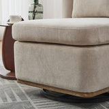 25.2 "Wide Modern Chenille Cushioned Armless Metal Base 360&deg Swivel Chair with Pillow, Suitable for W3118P253946