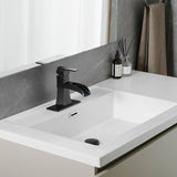Sink Faucet With Deck Plate Waterfall ORB with Pop Up Drain and Supply Lines Bathroom faucets for W1932P179411