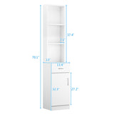Standing 5 Compartments 1 Drawer 1 Door MDF Barber Cabinet White 67610212