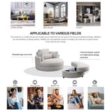 Welike Swivel Accent Barrel Modern Sofa Lounge Club Big Round Chair with Storage Ottoman W83469808