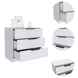 White 3-Drawer Rectangle Dresser B06280503