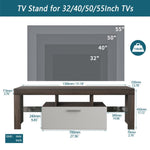 ZUN 20 minutes quick assembly brown simple modern TV stand with the toughened glass shelf cabinet W67943610