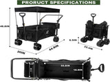 Collapsible Wagon Heavy Duty Wagons Carts Foldable with Removable Canopy, Foldable Wagon Cart with 45037488