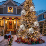 6PCS Set 3.9" Glass Christmas Ornaments Decorative Hanging Balls for Tree & Holiday Party Decor 97954427