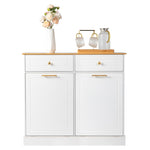 ZUN [FCH] Kitchen Trash Can Cabinet, 2 Doors 2 Drawers 2 Dirty Clothes Bags Garbage Storage Cabinet, 26699419