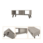 ZUN Light Grey 2-Shelf Rectangle Coffee Table B06280332