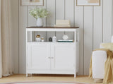 Modern Storage Cabinet with Double Doors, Free-Standing Bathroom Cabinet with Adjustable Shelf and 36406747