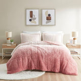 Twin/Twin XL Ombre Shaggy Long Fur Comforter Mini Set B03595978
