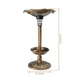 ZUN Outdoor Solar Lighted Pedestal Bird Bath Fountain Decoration with Planter and Feeder, Decorative 79458343