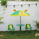 Kids Outdoor Activity Table with Foldable Chairs Green 79231602