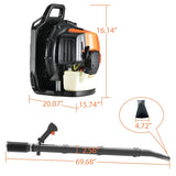 ZUN 2-Stroke Commercial Backpack Leaf Blower Gas Powered Grass Lawn Blowing Machine, Orange 84566815