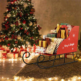 Festive Christmas Santa Sleigh Cart - Sturdy Metal, 29"x12.5"x20", Red & Black, for 75395050
