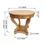 ZUN Curved Legs Farmhouse Style Small Size Round Dining Table End Table Side Table Coffee Table for W1435P228915