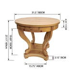 ZUN Curved Legs Farmhouse Style Small Size Round Dining Table End Table Side Table Coffee Table for W1435P228915