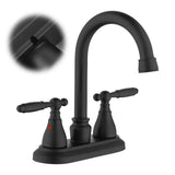 Bathroom Faucet Matte Black 360 Degree High Arc Swivel Spout 4 in Centerset Vanity Faucet Modern 48955897