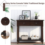 ZUN TREXM Daisy Series Console Table Traditional Design with Two Drawers and Bottom Shelf WF191267AAB