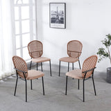 ZUN black leg and orange sennit chair,set of 4,dining chair,coffee chair W234P182675