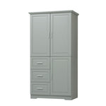 ZUN Tall and Wide Storage Cabinet with Doors for Bathroom/Office, Three Drawers, Grey WF299285AAG