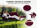 Outdoor Swing Cushions 60 Inch, Waterproof 4" Thick Porch Swing Cushion Replacement with Backrest 09715560