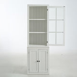 75.25'' Tall Display Cabinet with Single Tempered Glass Door, China Cabinet Hutch Cabinet with N845P279958W