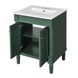 ZUN 24'' Bathroom Vanity with Top Sink, 2-Tier Modern Bathroom Storage Cabinet, Single Sink Bathroom N710P190503F