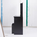 41" Large Size Left Bedside Cabinet Vanity TableCushioned Stool, Extra Large Touch Control LED W3258P296780