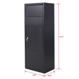 ZUN Large Package Delivery Parcel Mail Drop Box for Black, 10.5" x 15.5" x 41.30",with Lockable Storage W46567481