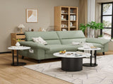 Coffee Table Set of 3, Modern Nesting Tables with Faux Marble Top and Metal Legs, Round 66759976