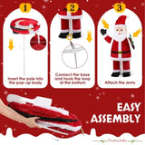 6FT Lighted Santa Christmas Yard Decorations, Pre-lit Pull Up Santa Waving Hand with 180 LED Warm 40320224