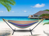 Portable Outdoor Polyester Hammock Set Black Background & Silver Flower & Colorful 37945871