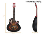 41 inch Full-Size Cutaway Acoustic-Electric Guitar Grape Voice Hole Spruce Top 34665145