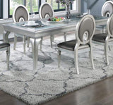 Traditional Dining Table Rectangle Table Silver Hue 1pc Dining Table Glass Insert Dining Room B011P322613