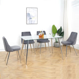 Modern Grey Velvet Dining Chairs , Fabric Accent Upholstered Chairs Side Chair with chrome Legs for W210127132