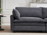 NewModular Sofa , Velvet Large U-Shaped Couch Comfy Upholstered 2-Seat Sofa, 2 W2705P268484