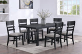 2pc Black Finish Side Chair Gray Fabric Upholstery Seat Ladder Back Contemporary Transitional Style B011P162543