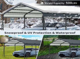 1326.5 FT Carport, Heavy Duty Carport Canopy with Galvanized Steel Roof and Frame, Metal Carport W540P478290
