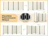 4 Panel Folding Rolling Room Divider with Lockable Universal Wheels, Non-See-Through Polyester 70695982