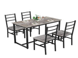 Dining Set for 4, 5 pieces Farmhouse Dinette Set with 4 chairs, Mid-Century Modern Dining W578P304058